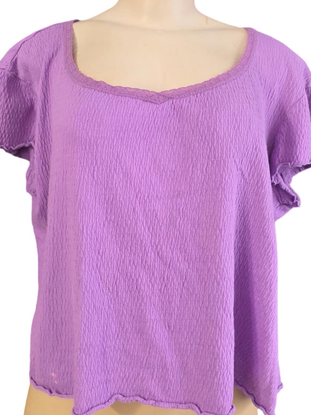 Faded Glory Lavender Short Sleeve Scoop Neck Baby Tee True Y2K Size S